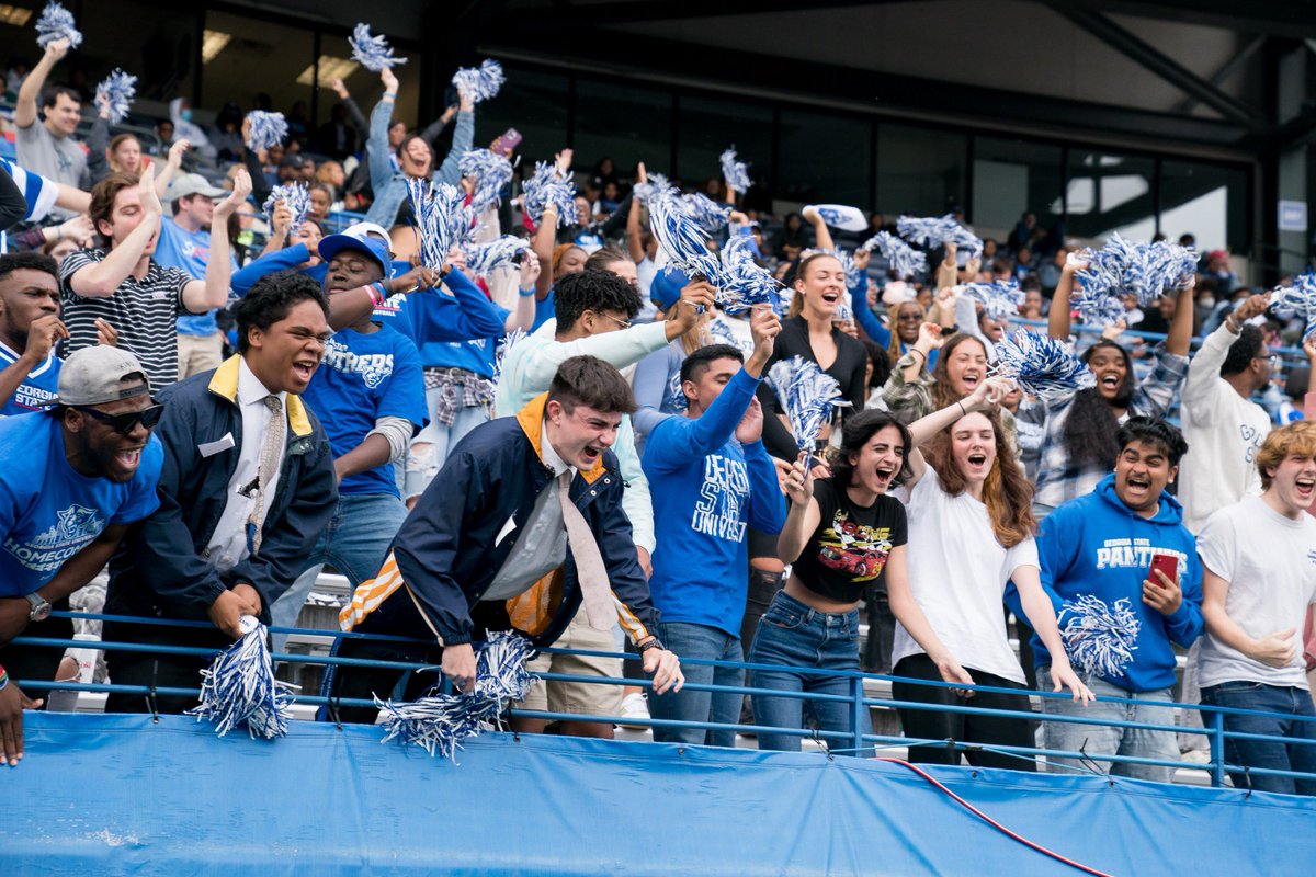 BarstoolGSU's tweet photo. Lots of students are talking about the homecoming game. Can’t wait to see that atmosphere Saturday🔥 and to see what kinda energy @BarstoolMU brings to the Parc👀 #GoThers🐾 https://t.co/VeiUiKEazj