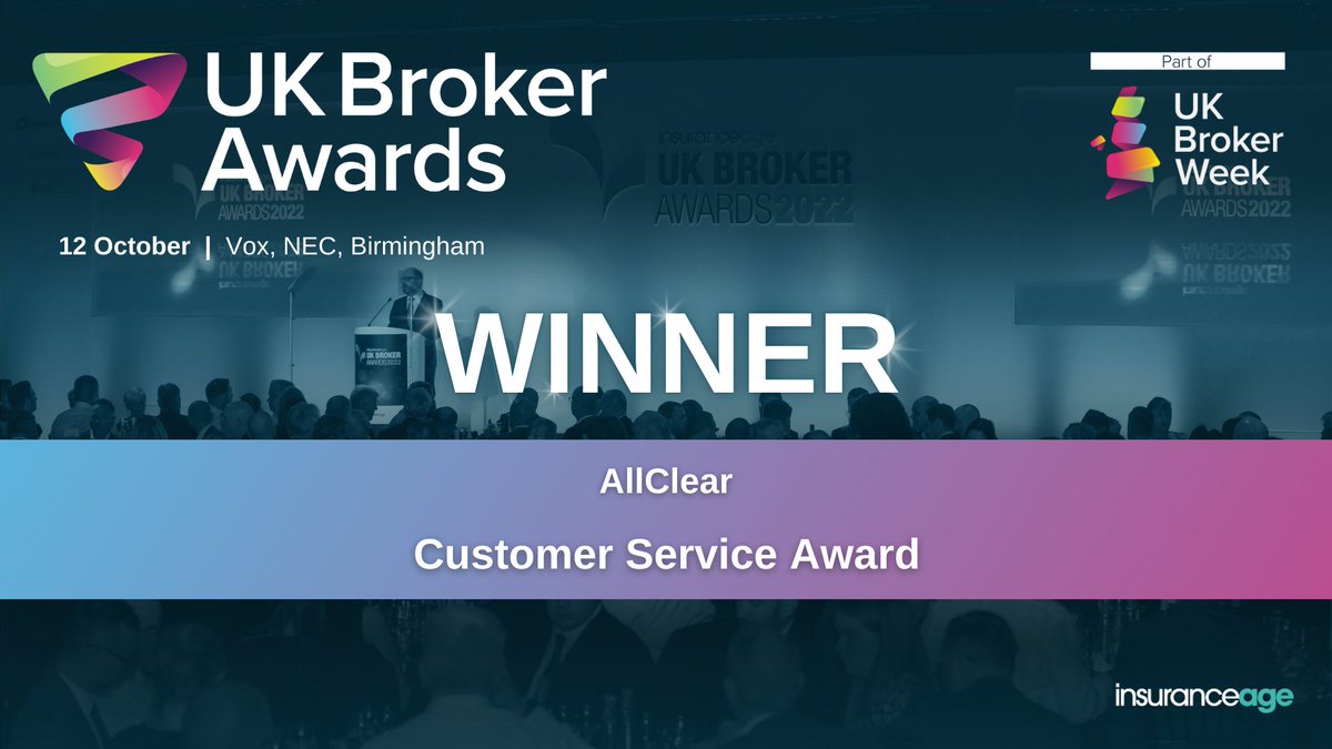 <a href="/AllClearTravel/">AllClear Travel</a> takes home the Customer Service Award. Well done! #UKBrokerAwards