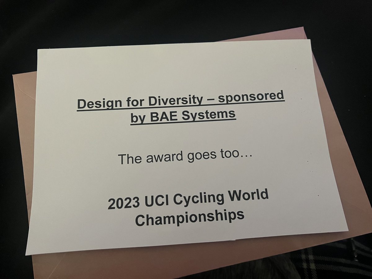 And @CyclingWorlds also WINS the Design by Diversity award at the 2023 @heraldscotland @GenAnalytics Awards 👏🏻#ScotDiversity