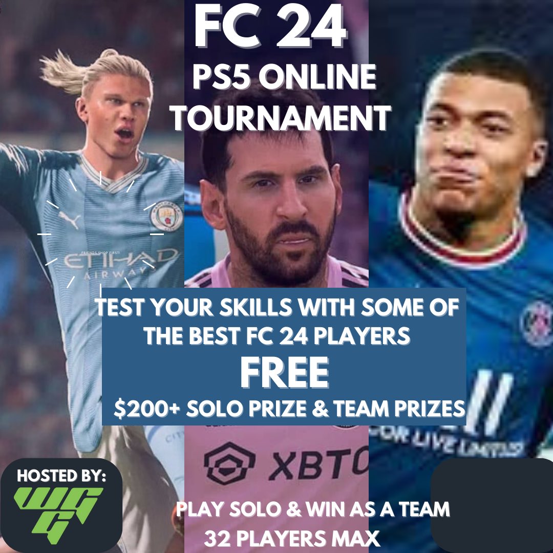 Last call for our FREE online events. Smash Bros and FC 24 on PS5 for cash prizes..

Registration ends tonite for Smash and tomorrow night for FC 24.

See you there. Click link in bio for details .