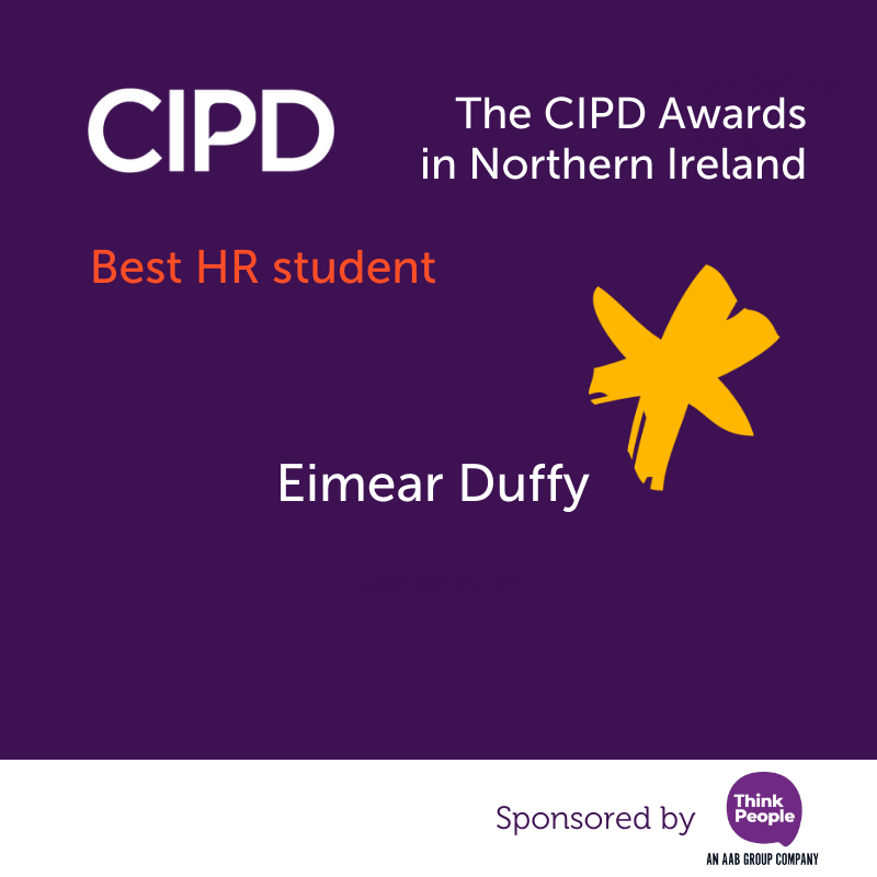Many congratulations to Eimear Duffy, People Ops Partner at @Vyta_Secure - winner of the 'Best HR student' at the #CIPDNIAwards 🎉  

Thanks to sponsor @ThinkPeople_Ltd.