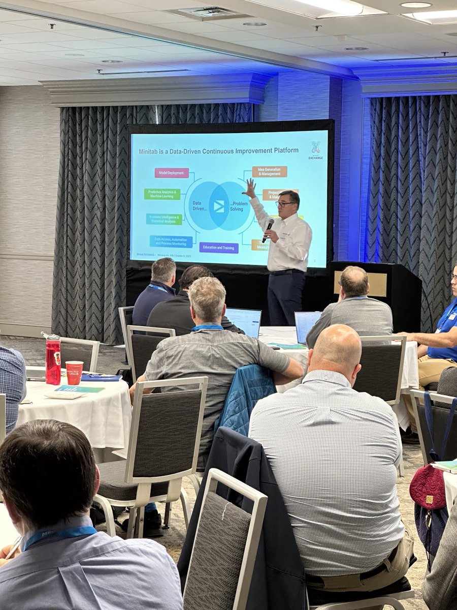 Minitab's tweet image. We had a great turnout at our Minitab Exchange event in Minneapolis, MN on Monday! Great presentations, discussions, and networking! #StatisticalProcessControl #MinitabExchange