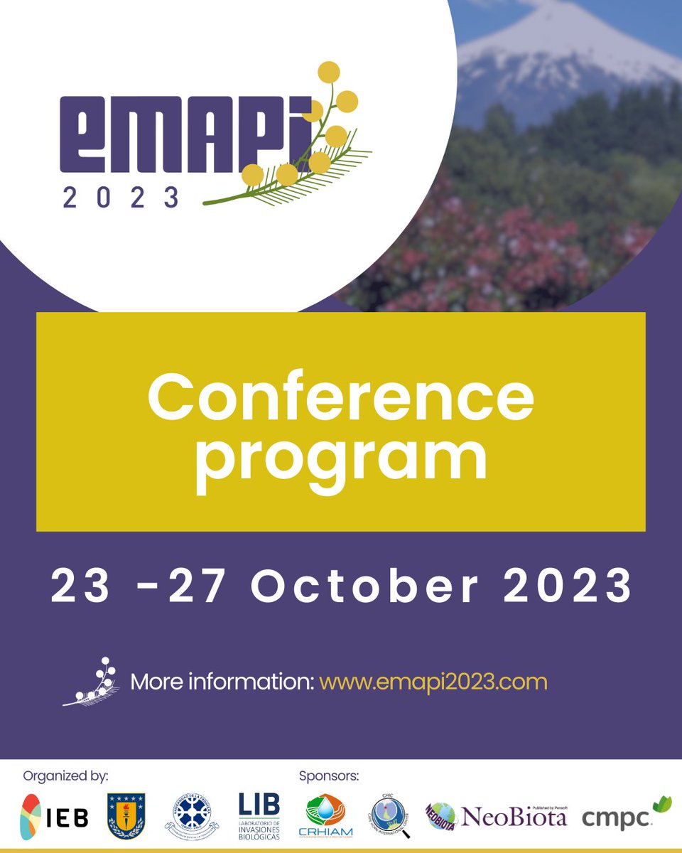 👇Here you can find the program of the conference, for more information visit emapi2023.com 

#EMAPI23 #invasivespecies #invasiveplant