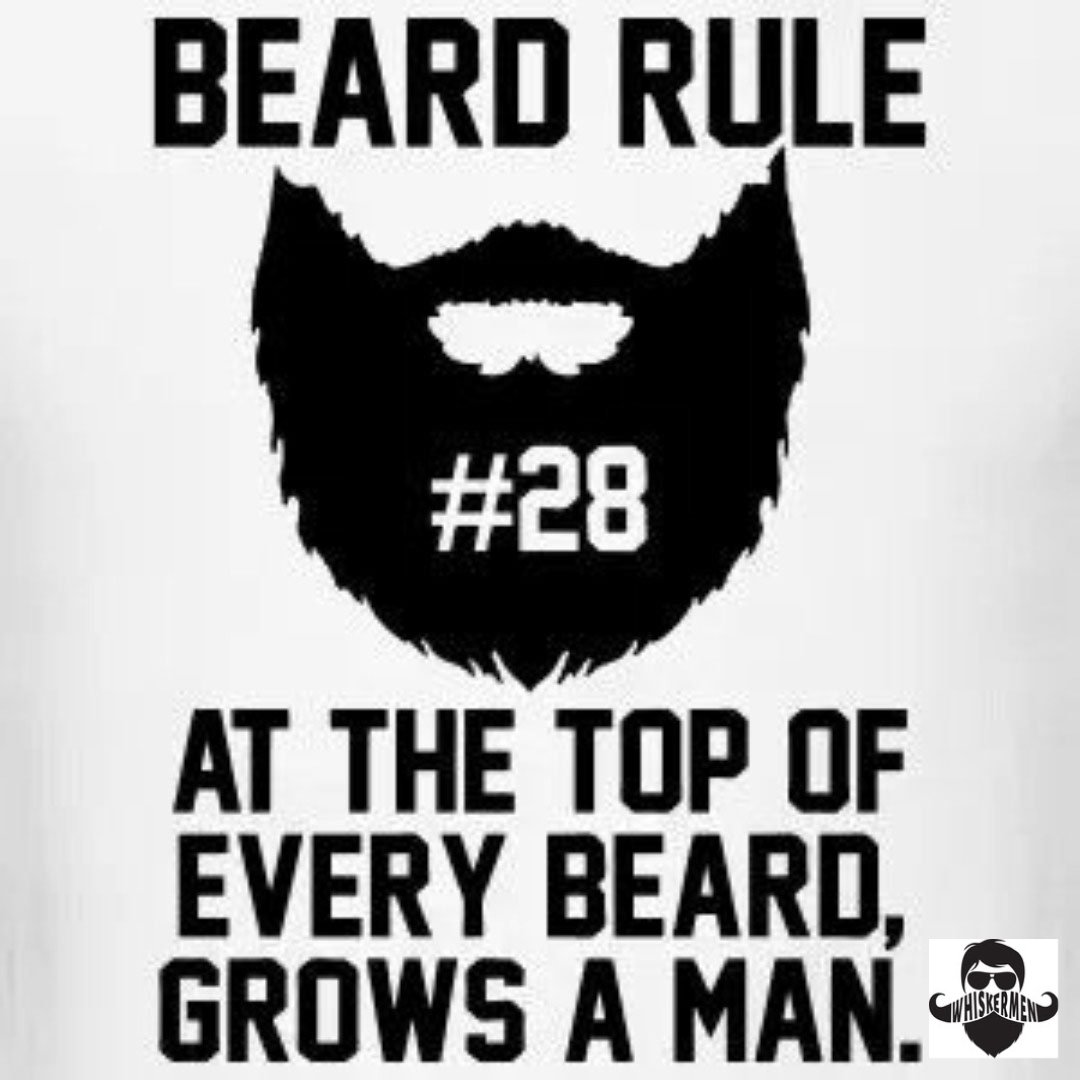 Beard Rule #28: At the top of every beard grows a man. #beardrules #whiskermen #whiskermenbeard #beard #beardlife #airforceveteran #smallbusiness #disabledveteranowned #beardcareproducts #bearded #beardlife