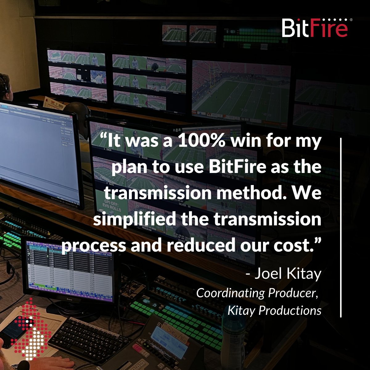 Kitay Productions, Inc. harnessed the power of the BitFire Media Platform's modern IP based workflow, hitting a touchdown with extensive Cleveland Browns game coverage. 🏈

Read the playbook of our pivotal involvement: bitfire.tv/case-studies/k…

#BitFire #SVGTranSPORT