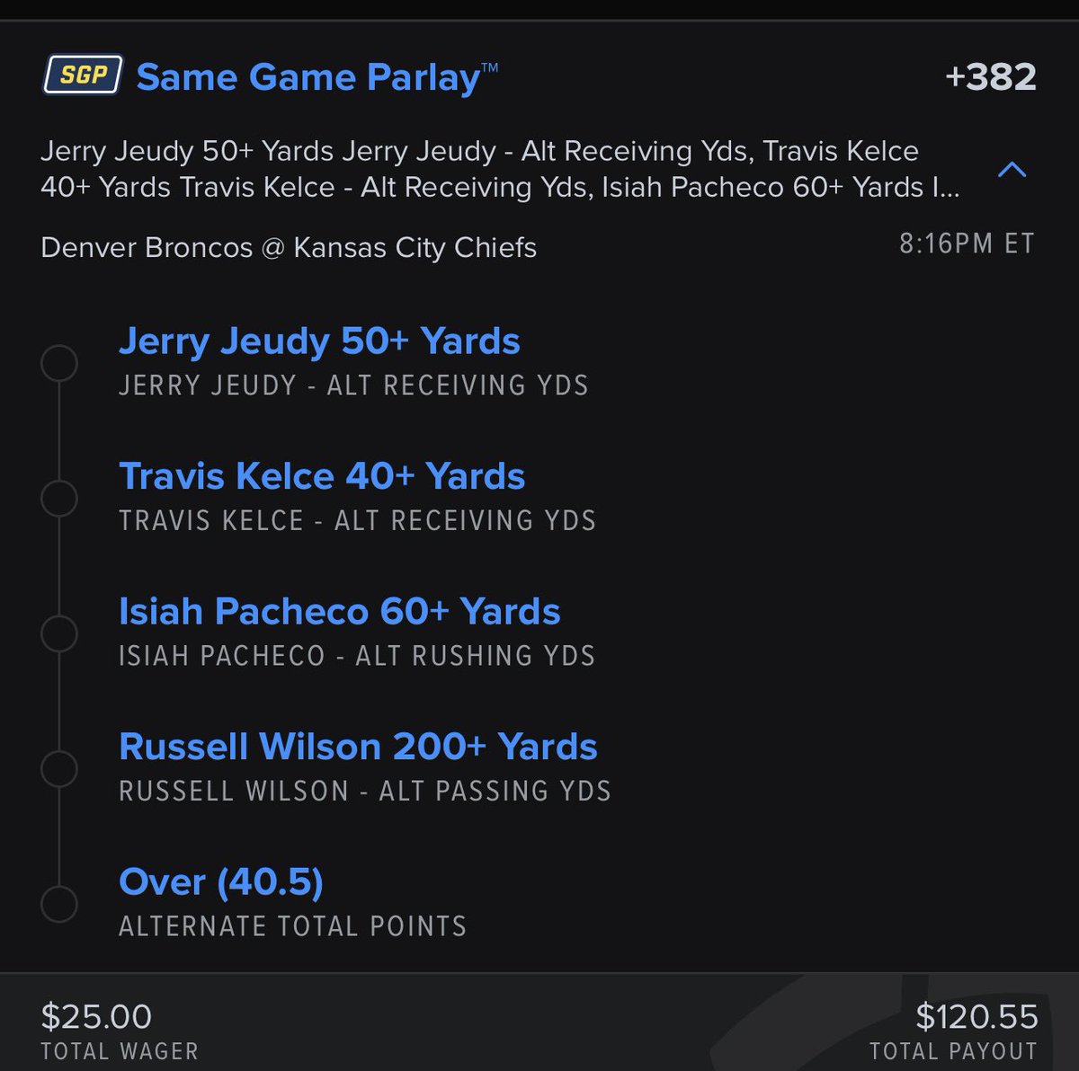 CCplacebets's tweet photo. Nice 5 leg parlay for TNF! Posting research below. https://t.co/Fq6ICl2eKh