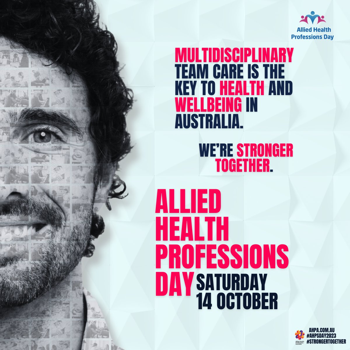 October 14th marks Allied Health Professions Day - a day to celebrate allied health professionals and raise awareness of the allied health sector 🎉 

Cheers to you, AHPs!

#AHPsDay2023 #StrongerTogether
