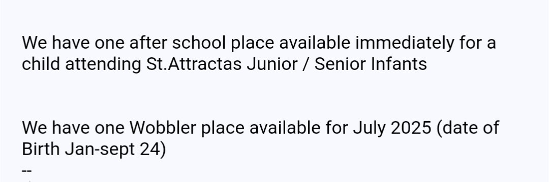 This is what it is like getting childcare in Dublin. It's still 2023 & you can register for July 2025.. for babies not even born yet. No change in 4 years. In 2019  I was asked to pay a 1200 euro non refundable deposit for an unborn baby #childcarecrisis #Ireland @rodericogorman