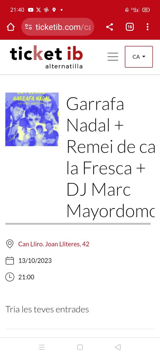 CompanyStas's tweet photo. 8hV
~@CarlesViarnes a Inca/teatre
~#JoJet i ~#MariaRibot a Agramunt
~@Metalfeta1
a Lleida/cafè delTeatre
2/4 de 9hN @iglumusica
a S Fruitós/#MónSantBenet
9hN
~#SaLup a BCN/pl delRei
~#Marala #Faixa a Antella/Assut
~@GarrafaNadal #RemeidecalaFresca a Manacor/canLliró https://t.co/QiNhGxNRph