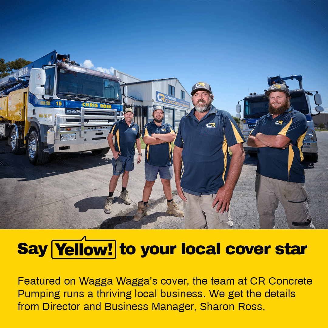 yellow_au's tweet photo. A shout out to CR Concrete Pumping Pty Ltd, our 2023 cover star for Wagga Wagga Yellow Pages🌟

Since 1998, Sharon Ross and family have built a legacy in concrete pumping, with Yellow Pages by their side since day one. Here's to dedication and entrepreneurial spirit! https://t.co/AgUT1FnVqI