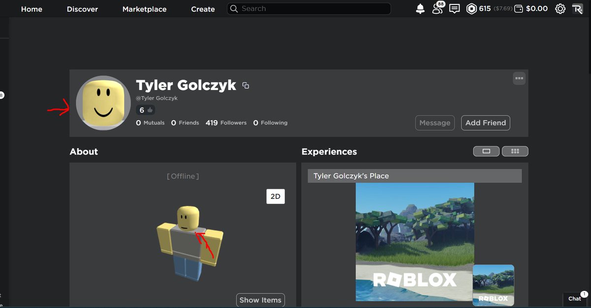 RobloxEdition_'s tweet photo. This is creepy. How does this person have the steavie standard head equiped but the profile picture has the roblox smile? https://t.co/5hr4dNfaWL