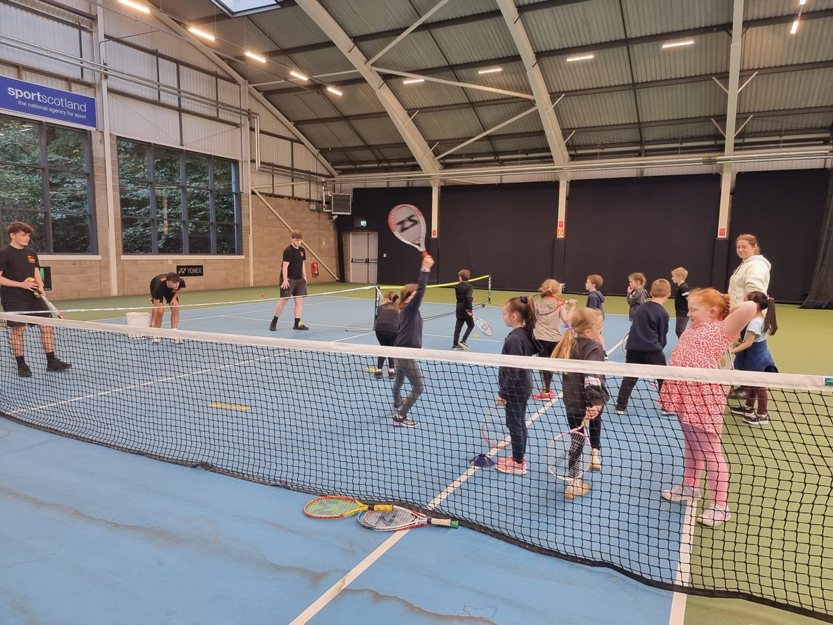 OxgangsPS's tweet photo. P3a showing their racquet skills at a tennis festival at Craiglockhart Tennis Centre @Ed_Leisure  Thanks to all the organisers for giving them such great experience! 🎾🙌🙏 https://t.co/nvbmM322o1