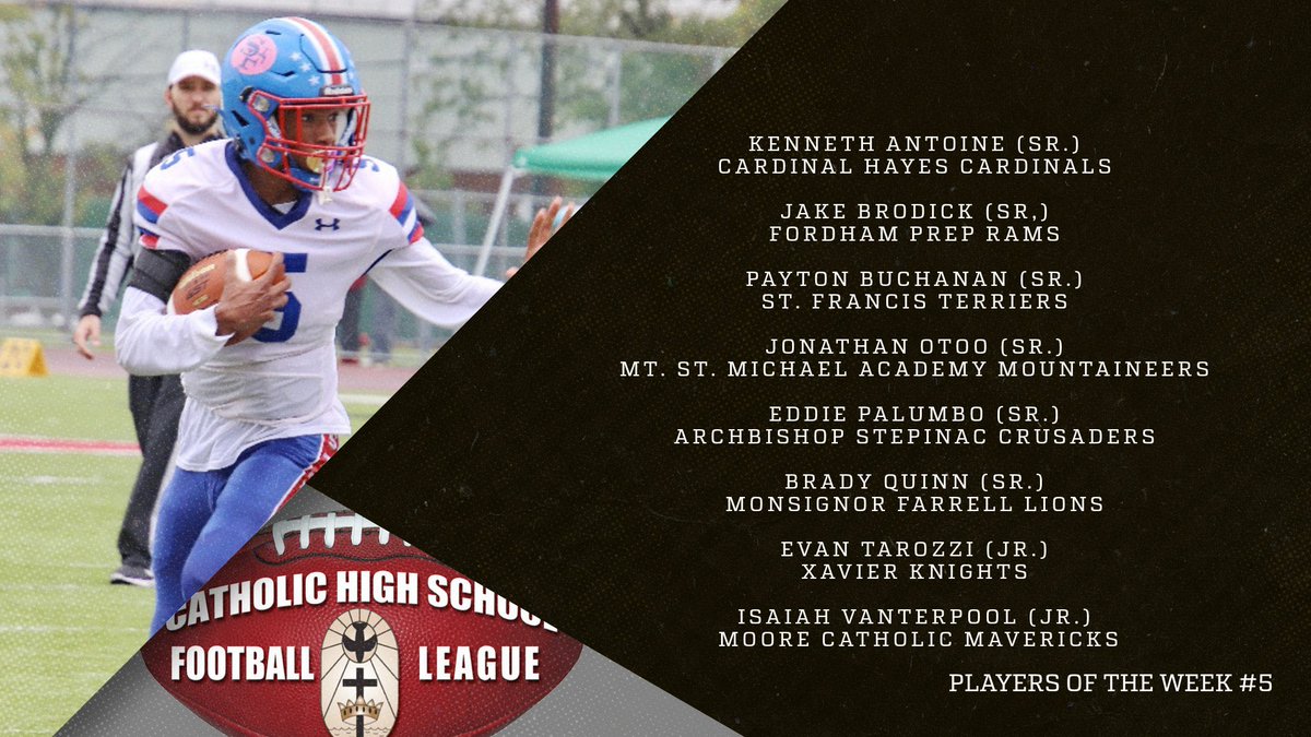 NYCHSFL's tweet photo. Players of the week for week 5. Full article on our website at https://t.co/uKFPatwpV6 https://t.co/xDiKYNhrCk