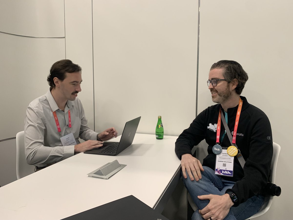 DarenaSolutions's tweet photo. Great conversations with @JasonBarryDHW and a @Perrier at @HLTHEVENT @DigitalHealthW1 #HLTH2023 #MeldRx https://t.co/iRvxKNCgUm