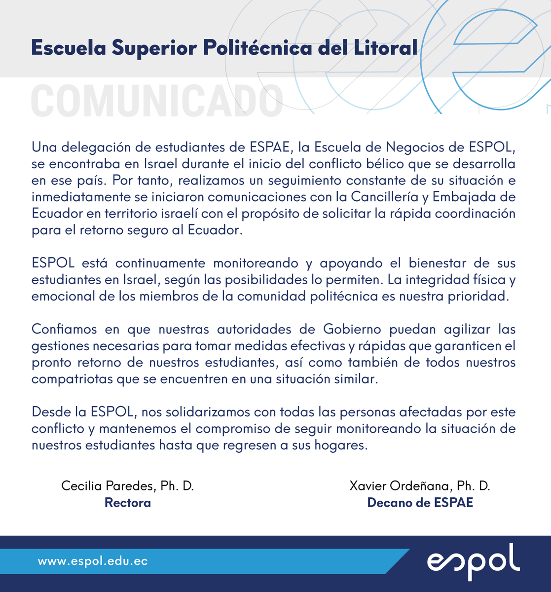 Ante los sucesos que son de conocimiento público, informamos a la comunidad.
