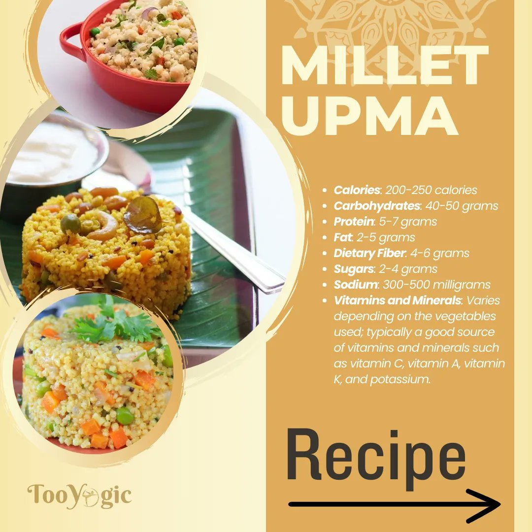 TooYogic's tweet photo. Start your day with a delicious bowl of homemade Upma - the ultimate comfort food! 🍲☀️ #BreakfastGoals #FoodieDelights #millets #recipes #internation #iym2023  #mymillet #love #instagood #photooftheday #beautiful #art #photography #happy https://t.co/HcOQfPLpok