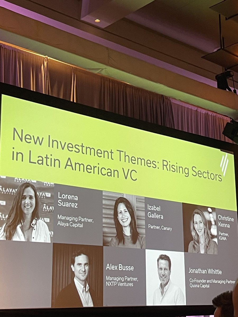 IGNIA Partners (@ignia_fund) on Twitter photo Great discussion on rising sectors in #LATAM #VC ⚡️Partner <a href="/ckenna/">Christine Kenna</a> with <a href="/busse_alex_/">Alex Busse</a> of <a href="/NXTPvc/">NXTP Ventures</a>, Jonathan Whittle of <a href="/QuonaCapital/">Quona Capital</a>, Izabel Gallera of <a href="/canary_ventures/">Canary</a>, and Lorena Suarez of <a href="/AlayaCapital/">ALAYA CAPITAL</a> at #LAVCAweek2023 <a href="/lavca_org/">LAVCA</a> 🚀
#IGNIAproud Great discussion on rising sectors in #LATAM #VC ⚡️Partner <a href="/ckenna/">Christine Kenna</a> with <a href="/busse_alex_/">Alex Busse</a> of <a href="/NXTPvc/">NXTP Ventures</a>, Jonathan Whittle of <a href="/QuonaCapital/">Quona Capital</a>, Izabel Gallera of <a href="/canary_ventures/">Canary</a>, and Lorena Suarez of <a href="/AlayaCapital/">ALAYA CAPITAL</a> at #LAVCAweek2023 <a href="/lavca_org/">LAVCA</a> 🚀
#IGNIAproud