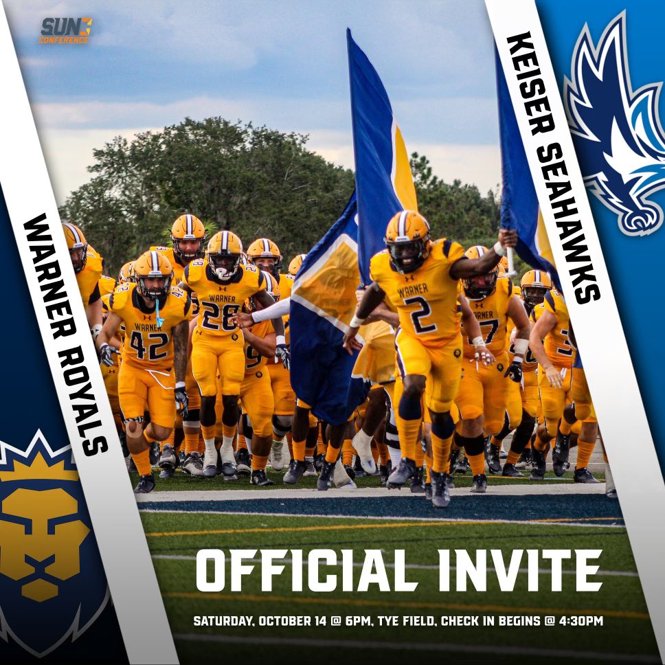 Hayden_rand50's tweet photo. Thanks @WarnerUFootball  for the invite to the game this Saturday. Go Royals!!!@JacquezGreen @RecruitManatee https://t.co/8vVGjvS2mm