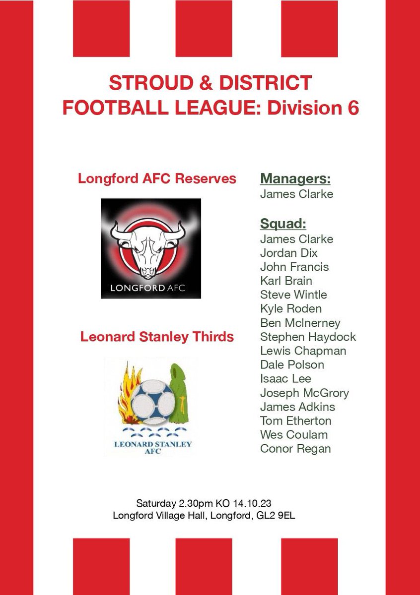 LongfordAFC's tweet photo. Two fixtures this weekend

The Firsts looking to make it three on the bounce away at @HardwickeAFC Thirds 🟢⚪️

The reserves are back in action and looking to bounce back at home to @lsfc_leonard Thirds 🔴⚪️ https://t.co/2Dudtqh7zN