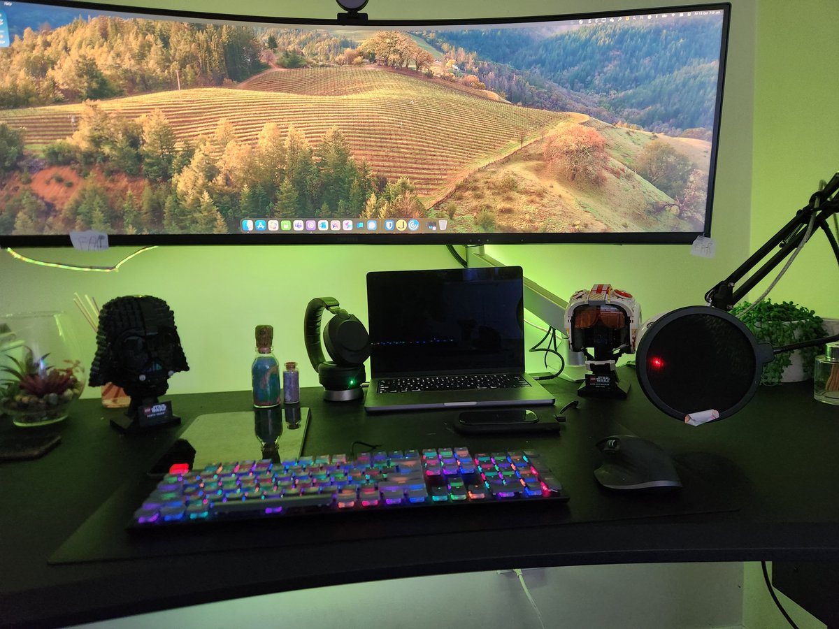 Hi <a href="/syntaxfm/">Syntax</a>, really enjoyed your latest episode on home office. One  thing that makes a big difference for me is led lights. Not really a gamer, but I love how I can set these depending on mood and focus. Green is my preference 😊 and yes <a href="/stolinski/">Scott Tolinski - Syntax.fm</a> drill a hole in that table 😉