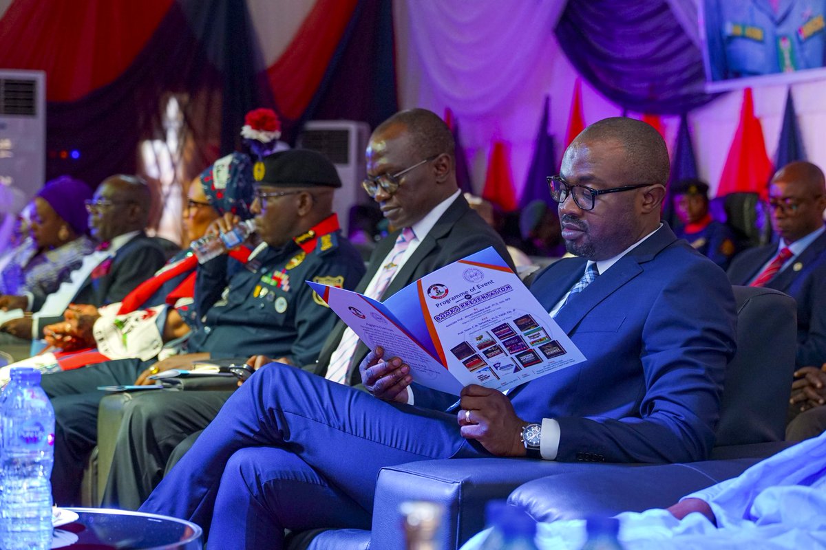 BTOofficial's tweet photo. I highlighted the importance of research in enhancing internal security at the launching of twelve books by the Commandant General of the @official_NSCDC, Ahmed Abubakar Audi at the headquarters of the Corps in Abuja today. https://t.co/VwajaLf1Ox