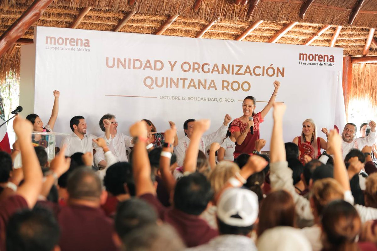 Claudiashein's tweet photo. En las reuniones internas con los dirigentes de Morena, el Partido Verde y el Partido de Trabajo, insisto mucho en la importancia de la unidad con base en nuestros principios, la organización, la movilización y en la suma de voluntades a nuestro proyecto. Poniendo nuestras causas y el proyecto por encima de todo, somos invencibles.