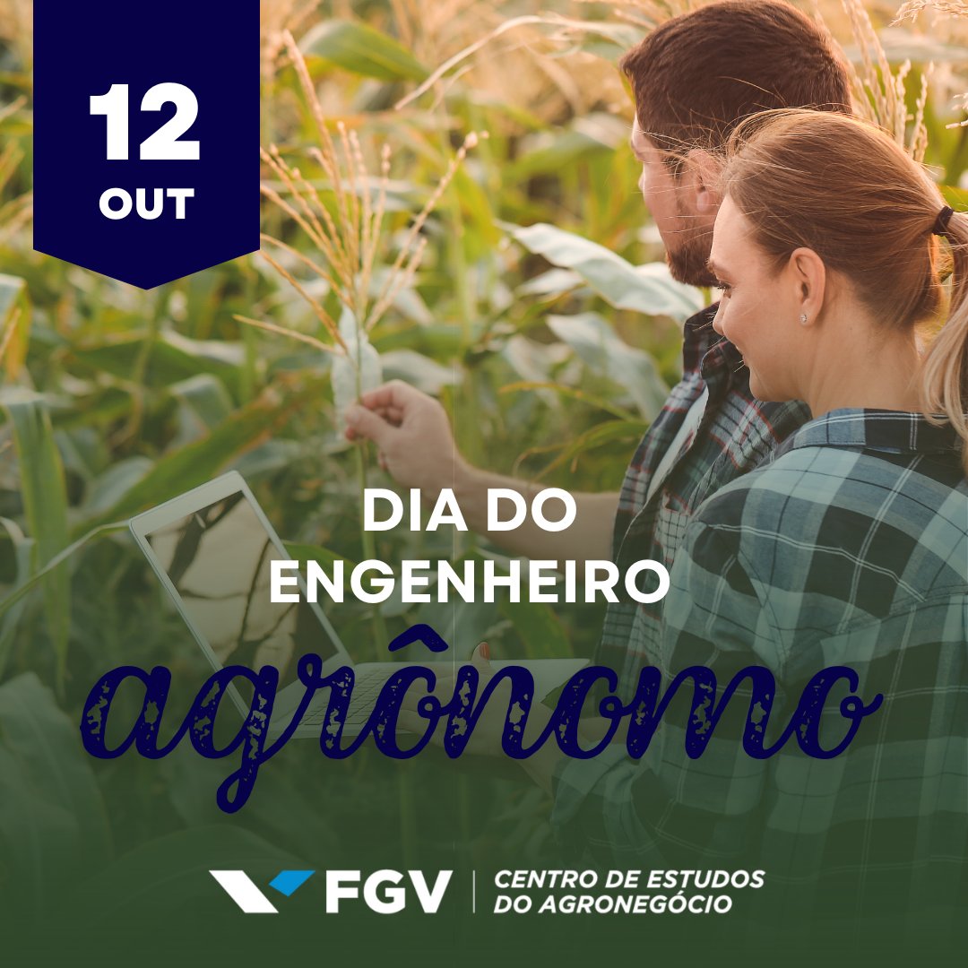 fgv_agro's tweet photo. Neste dia 12 de outubro, o FGV Agro parabeniza todos os Engenheiros Agrônomos pelo seu trabalho incansável e dedicação ao desenvolvimento do agronegócio brasileiro. Seu conhecimento e expertise são fundamentais para alimentar nosso país e o mundo. #DiadoEngenheiroAgronomo https://t.co/01VAEvEX0c