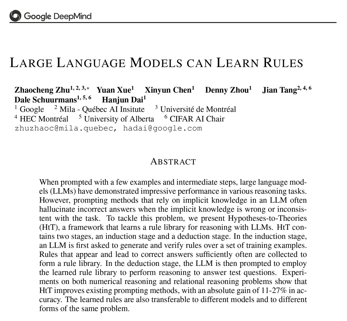 🔥 When talking about training LLMs, do you think of updating model parameters? In fact, you can use LLMs to learn a rule library. This not only improves multi-step reasoning, but also has many advantages: interpretability, transferability, and applicable to black-box LLMs. 🧵1/6