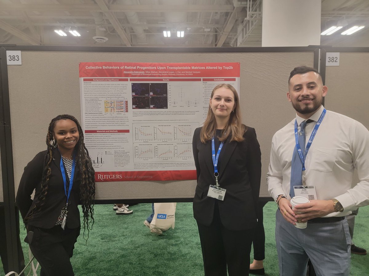 BMERutgers's tweet photo. Kicking off #BMES2023 with some exciting poster presentations! 

@RutgersResearch @RutgersSOE https://t.co/6fu0N9jwuF