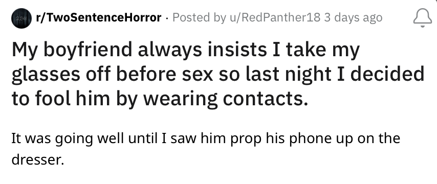 Bad 2 Sentence Horror tweet media