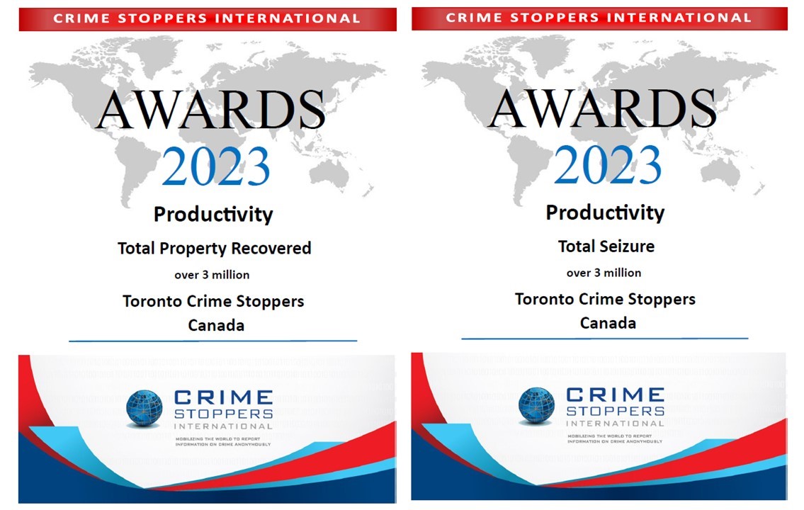 Think Globally, Act Locally! 

We are excited and proud to announce our program has received several @CSIWorld awards in the population over 3Million Category

#Toronto #CrimeStoppers #SeeItSayItStopIt
