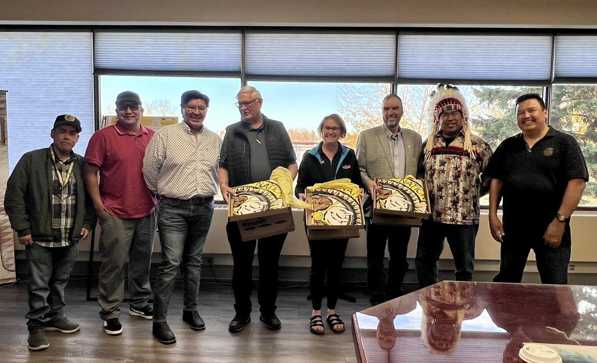 SamsonCree's tweet photo. @SamsonCree @CityofLeduc #Leduc Mayor and Councillors visit #SamsonCree October 10, 2023. Chief and Council with Mayor and Councillors. #SamsonMuseum taking a tour. https://t.co/gWZi85JtJL