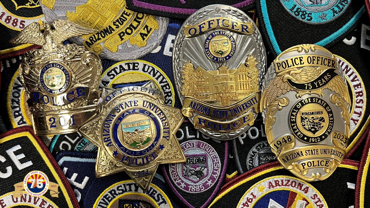 ASUPolice's tweet photo. We've had many badges and patches throughout our 75 year history. Some have lasted decades, while others didn't stick quite as long.
Which designs do you like the best?
Do you have a badge not pictured? Please reply and share a photo!
#TBT #75YearsOfService #ASUPolice 🔱🚔 https://t.co/hN9jZmEK1l