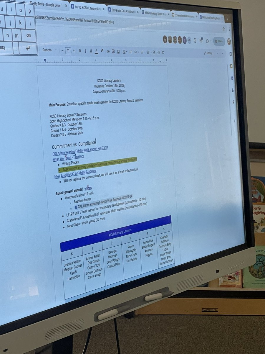 CollierTiffKCSD's tweet photo. Literacy Leaders in Action! 📚Planning for our Boost Sessions that will take place across @TheKCSD Always a great time! @kgavincahill #litleaders #kcsdropedintoreading https://t.co/0B7wsNhJnr