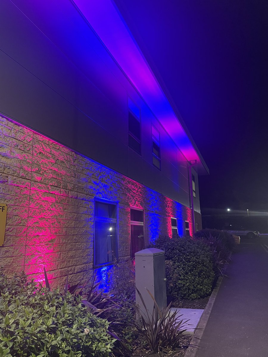 So proud to see <a href="/WomenNewborn/">Lancashire Women & Newborn Centre</a> <a href="/ELHT_NHS/">East Lancashire Hospitals NHS Trust 💙</a> lit up for the first time in pink and blue for Baby Loss Awareness week! #BLAW2023 #BabyLossAwarenessWeek