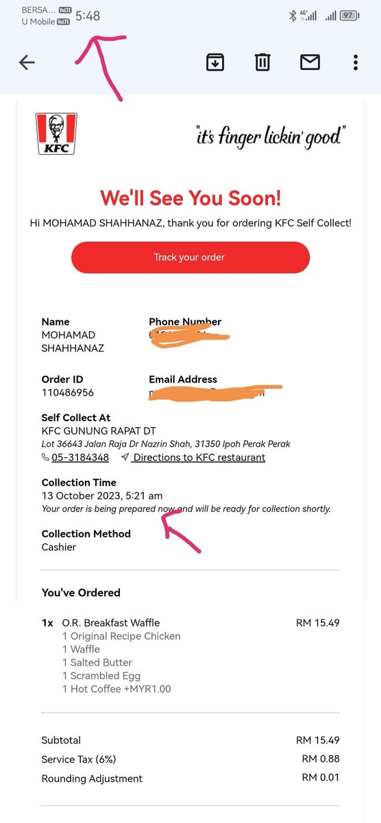 mshahhanaz's tweet photo. Order 5.07 am
ETA 5.21 am

5.48 masih tak dapat order

@KFCmalaysia https://t.co/NX2ljx6iWL