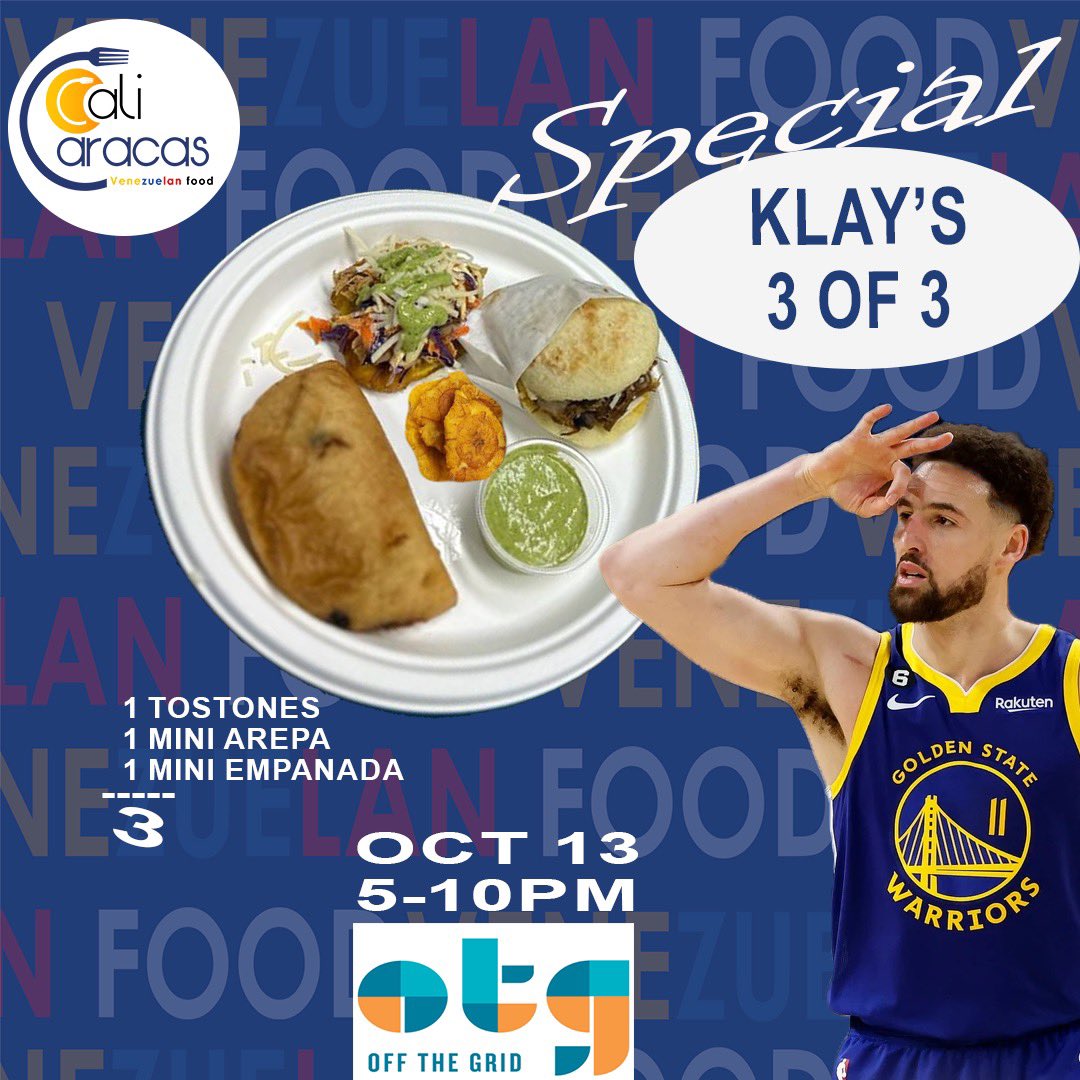 _klaynation_'s tweet photo. Tomorrow #OffTheGridSF will be hosting KLAYCON😎

All of Klay’s favorite food and drinks will be featured as well as some fun “Klay-based” family activities for all to enjoy!

And they’ll have the Warriors vs Lakers pre-season game playing as well so you don’t miss it.

More info on the #OffTheGridSF Instagram page📲