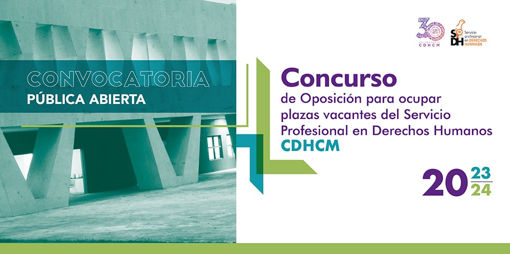 Consulta la Convocatoria Pública Abierta al Concurso de Oposición para ocupar plazas vacantes del Servicio Profesional en Derechos Humanos 2023-2024, de la Comisión de Derechos Humanos de la Ciudad de México.

spdh.cdhcm.org.mx/convocatoria-p…