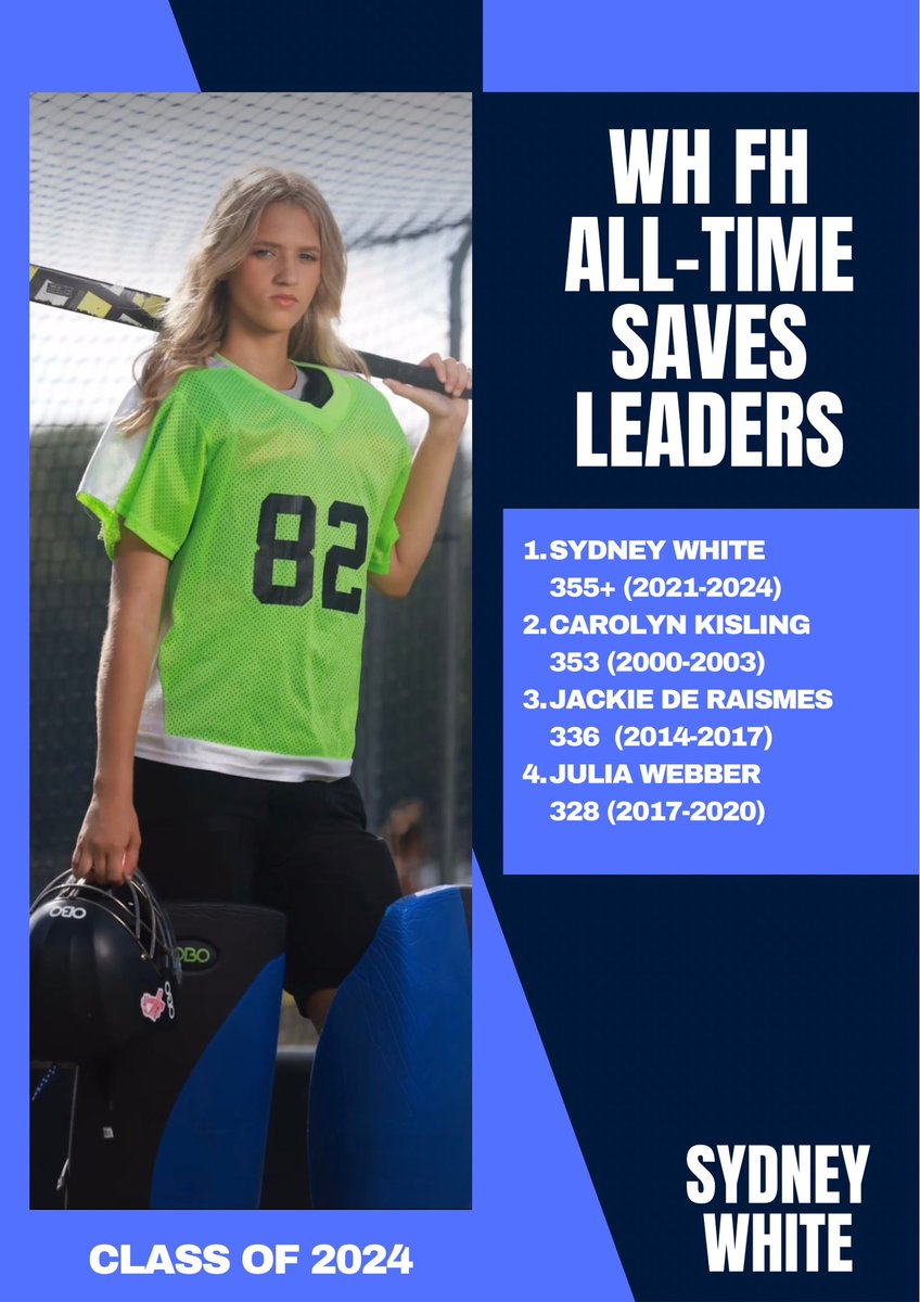 Congrats <a href="/SydFH82/">Sydney</a> for breaking the all-time saves record at <a href="/whhsfieldhockey/">Warren Hills Field Hockey 🏑💙</a>! Great accomplishment at such a storied program, a 20yr old record! Thanks to all her HS and NJ Starz coaches &amp; teammates for the support and having a big hand in the record. Keep going! So proud ❤️