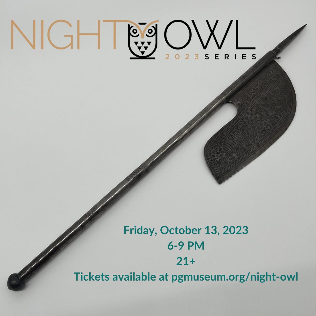 PGMuseum's tweet photo. This week’s #GuessWhatWednesday collection item was a Mughal Empire Ax! Great guesses everyone, try again next week and don’t miss Night Owl, Friday October 13th! #Museum #Collection https://t.co/Zqq7Z4sVcl