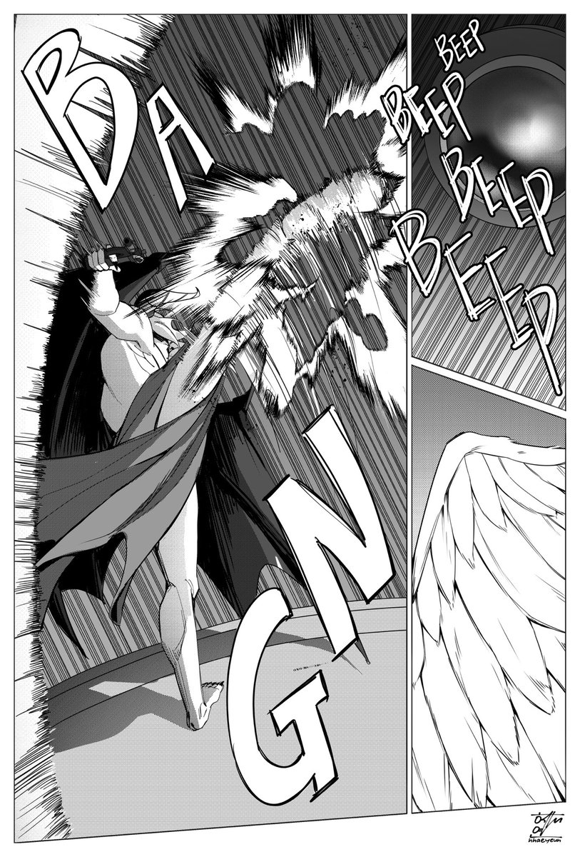 my comics class assignment in which satan has a gun that makes people kiss 