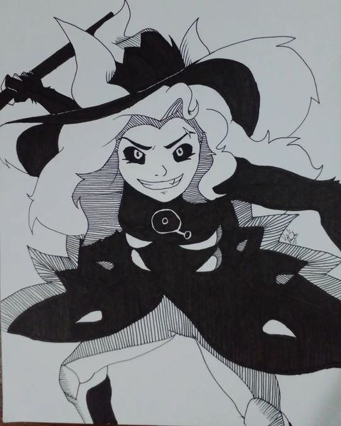 14Vickpanda's tweet photo. Semana 1:bruja #lazytober23 #tohfanart #tohluz #inktober2023 #witch #drawing https://t.co/zi3wN3JV7G