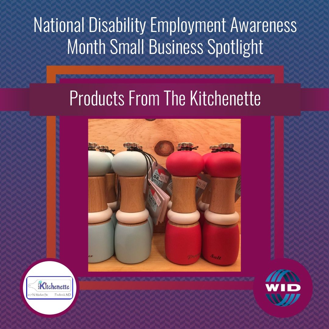 WID_org's tweet photo. National Disability Employment Awareness Month Small Business Spotlight: The Kitchenette in Frederick, MD. The Kitchenette sells kitchen wares, handmade items and unique kitchen gadgets. #Disability #NDEAM https://t.co/blDIkCvWMF