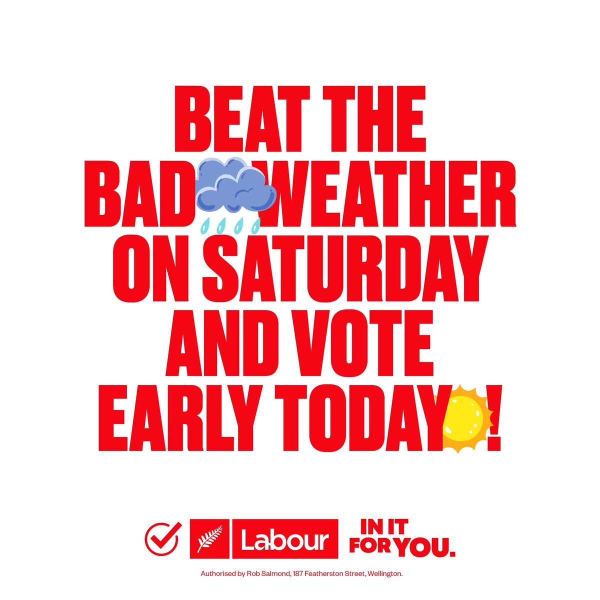 Party Vote Labour!

You can find your nearest voting place here 👉 labour.org.nz/vote2023