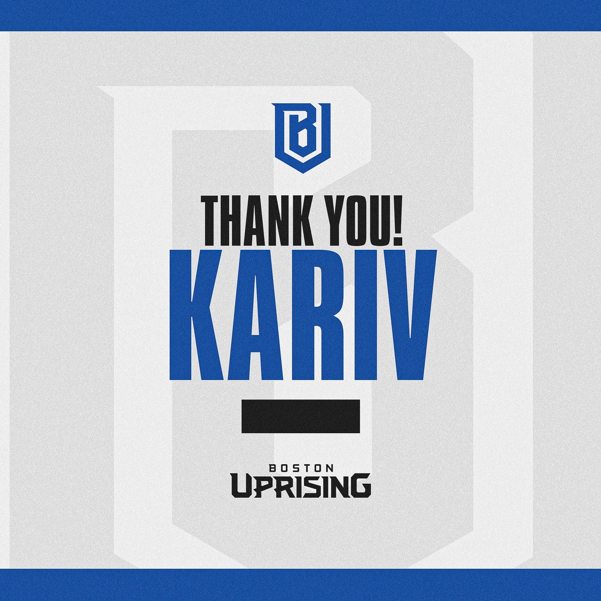 Boston Uprising (@bostonuprising) on Twitter photo After stepping in mid-season, your impact was felt immediately. Thank you for your guidance and the strategic approach you brought every day. After stepping in mid-season, your impact was felt immediately. Thank you for your guidance and the strategic approach you brought every day.