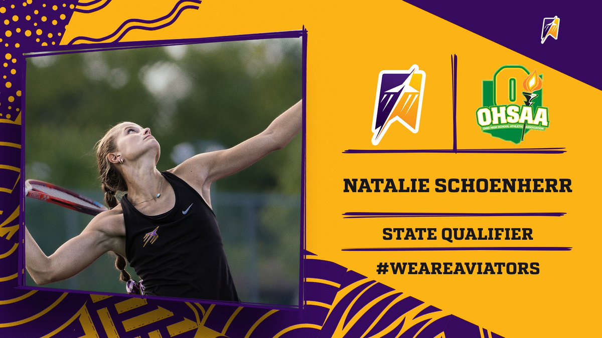 BSteves1986's tweet photo. Congrats to Natalie Schoenherr on qualifying for the OHSAA Girl's Tennis State Tournament!  Natalie becomes the 1st girl to qualify for the Tennis State Tournament in Butler's history!  Today's win was also the 100th of her career!  

#WeAreAviators https://t.co/shiuzgssy2