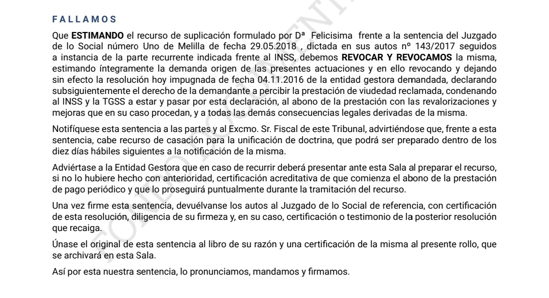 Estimación recurso suplicación TSJA Malaga. Revocación Sentencia Juzgado Social Melilla. ROJ: STSJ AND 6057/2019 poderjudicial.es/search/AN/open…