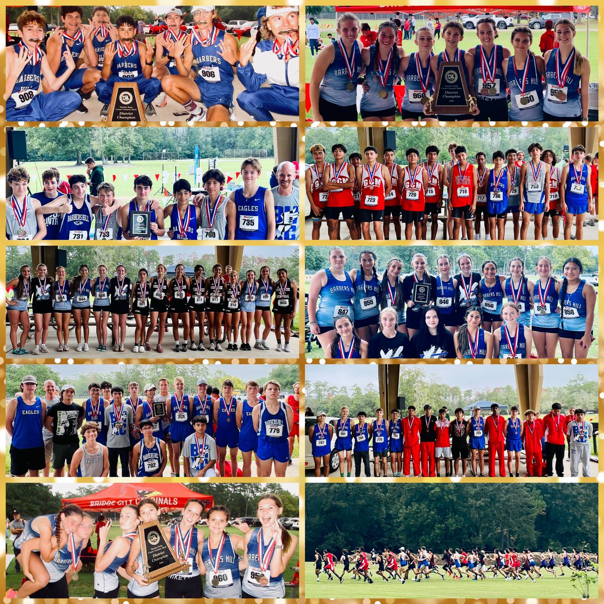 BHHSEagleTrack's tweet photo. 5 Teams, 5 District 17-5A Titles!!!
VB-7 medalists, Aiden Faz🥇
VG-6 medalists
JVB-PERFECT SCORE, Brayden Nguyen🥇
JVG-PERFECT SCORE, Hailyn Gonzalez🥇
9B-4 medalists, Samuel Gates🥇
#AcceptTheChallenge @BH_Athletics @barbers_hillhs https://t.co/fW0WYZlN6J