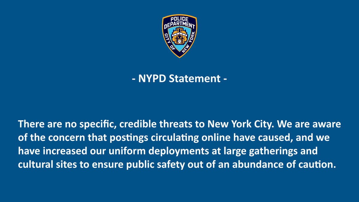 Please read NYPD's statement on security:
