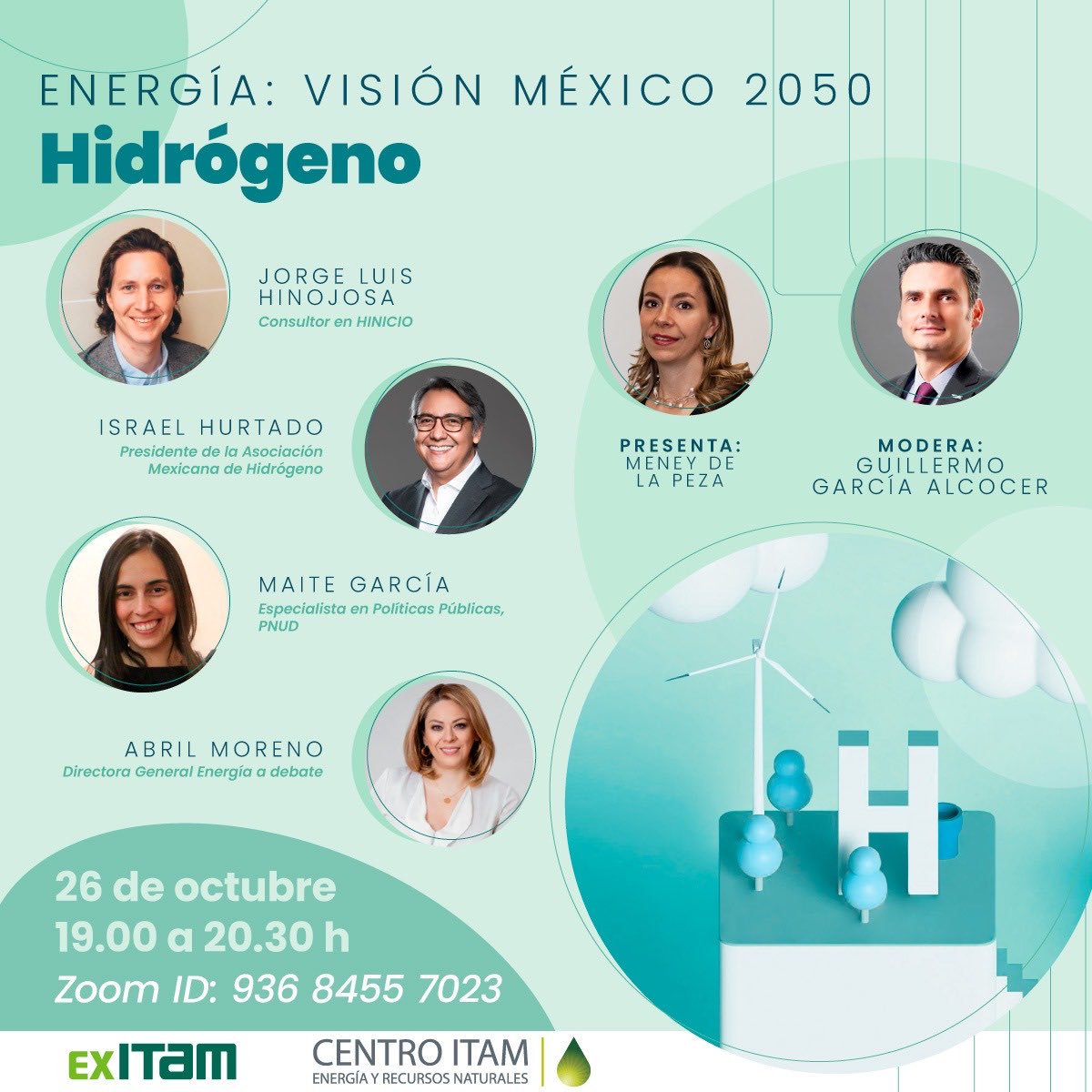 garcialcocer's tweet photo. Con mucho gusto invitamos al cuarto Webinario de Energía: Visión México 2050, ahora con el tema del Hidrógeno. Ahora me toca moderar. @ExItam ⁦@ITAM_mx⁩ Registro: https://t.co/uRI4nr1uMh https://t.co/RAZQneZuUD